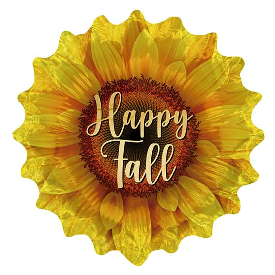 9" Airfill Only Happy Fall Sunflower Foil Balloon