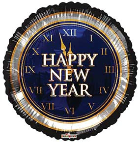9" Airfill Only New Year Classic Foil Balloon