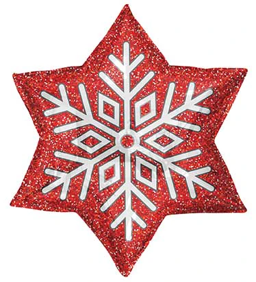 9" Airfill Only Red Snowflake Foil Balloon