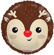 9" Airfill Only Santa/Reindeer (Front/Back) Foil Balloon - Image 2