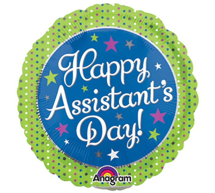 9" Airfill Only (Sticks Sold Separately) Assistant's Day Green & Blue Balloon