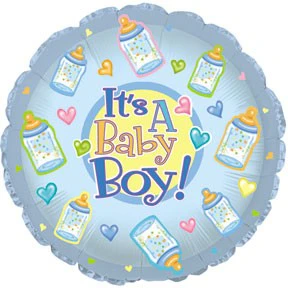 9" Airfill Only (Sticks Sold Separately) Baby Boy Bottles Balloon