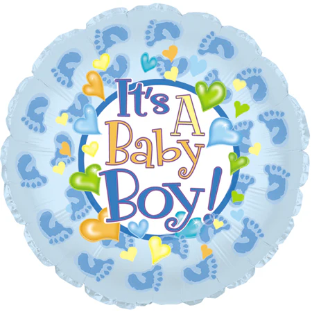 9" Airfill Only (Sticks Sold Separately) Baby Boy Footsies Balloon