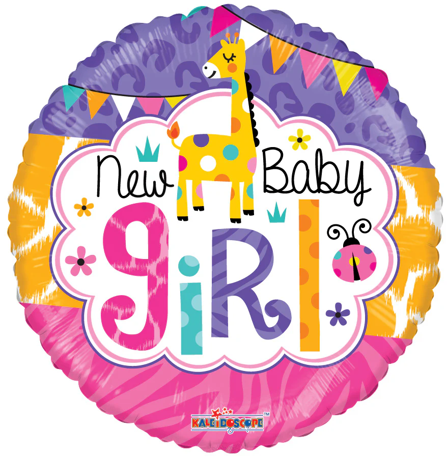 9" Airfill Only (Sticks Sold Separately) Baby Girl Jungle Gellibean Balloon