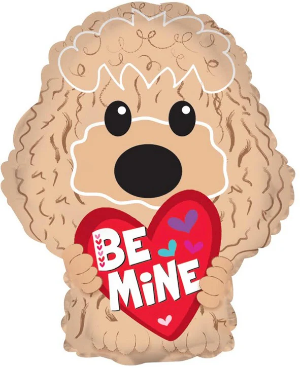 9" Airfill Only (Sticks Sold Separately) Be Mine Puppy Foil Balloon