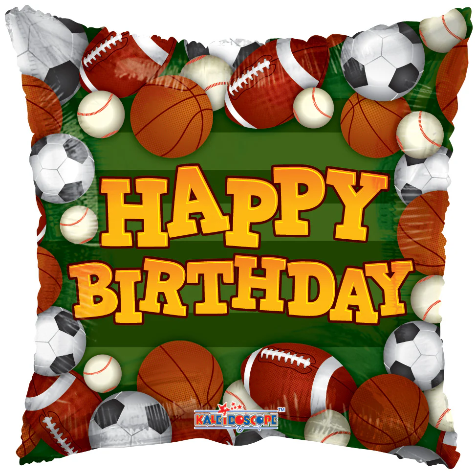 9" Airfill Only (Sticks Sold Separately) Birthday Sports Green Balloon