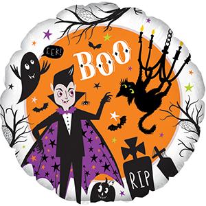 9" Airfill Only (Sticks Sold Separately) Boo Dracula Foil Balloon