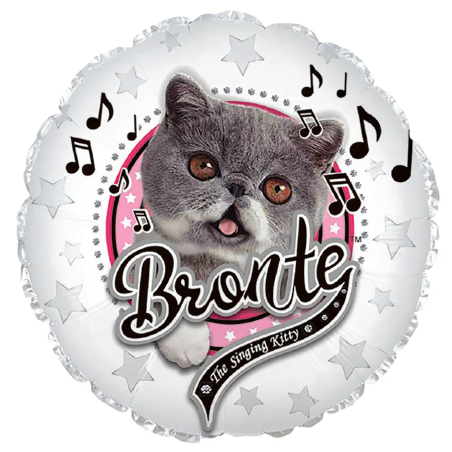 9" Airfill Only (Sticks Sold Separately) Bronte Singing Kitty Foil Balloon