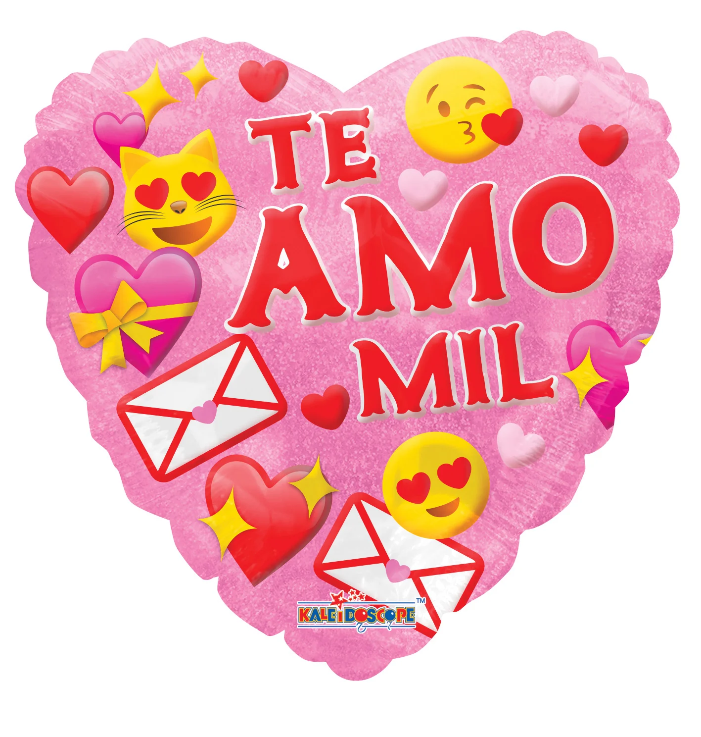 9" Airfill Only (Sticks Sold Separately) Caritas Te Amo Mil Holographic Balloon (Spanish)