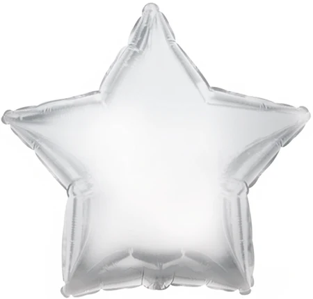 9" Airfill Only (Sticks Sold Separately) CTI Platinum Silver Star Balloon