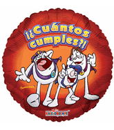 9" Airfill Only (Sticks Sold Separately) Cuantos Cumples Balloon (Spanish)