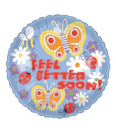 9" Airfill Only (Sticks Sold Separately) Feel Better Soon Butterfly and Flowers Balloons