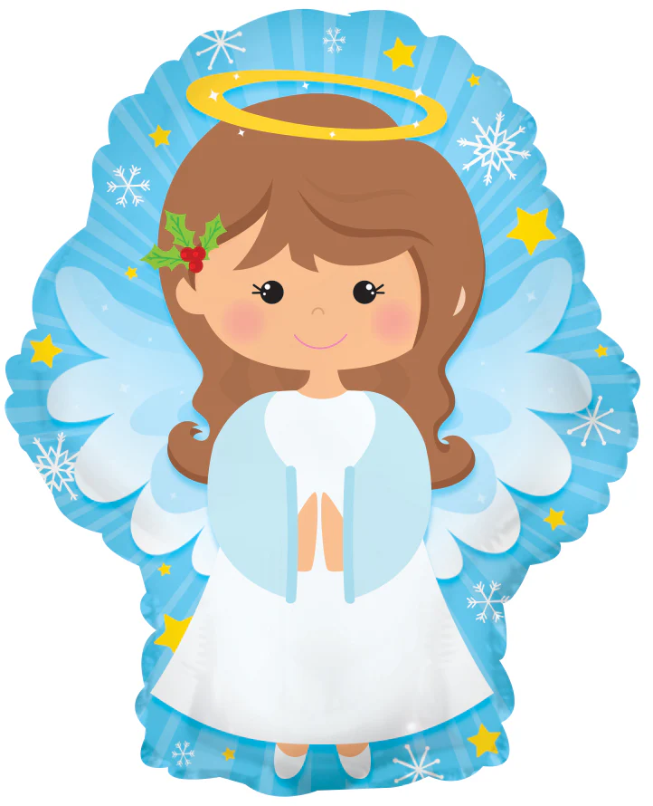 9" Airfill Only (Sticks Sold Separately) Foil Balloon Christmas Angel
