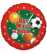 9" Airfill Only (Sticks Sold Separately) Get Well Soon Sports Balloon