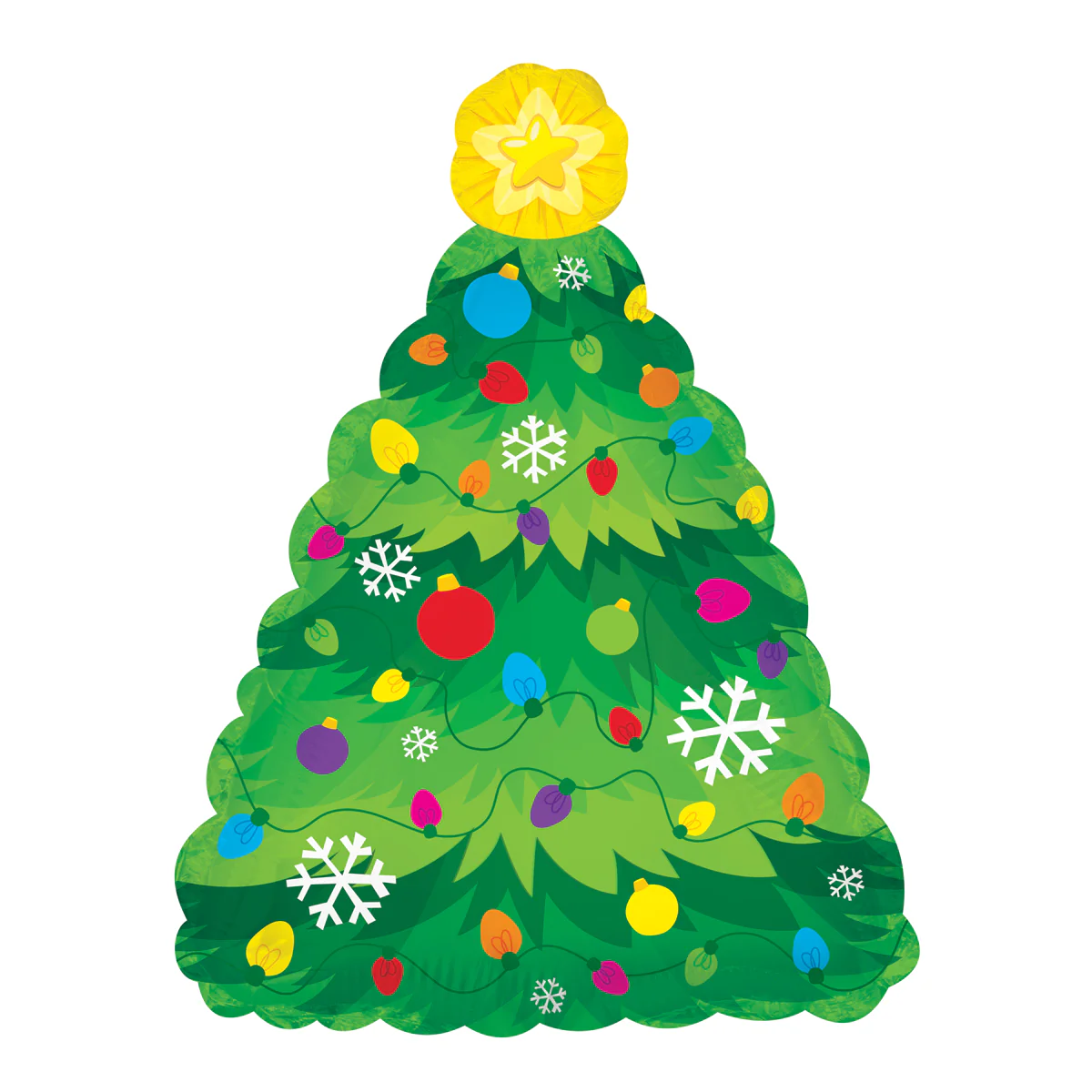 9" Airfill Only (Sticks Sold Separately) Green Christmas Tree Foil Balloon
