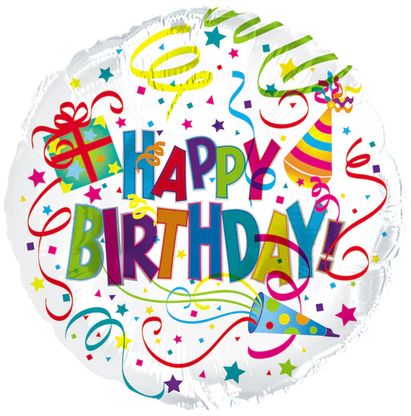 9" Airfill Only (Sticks Sold Separately) Happy Birthday Party Hat Horns Balloon