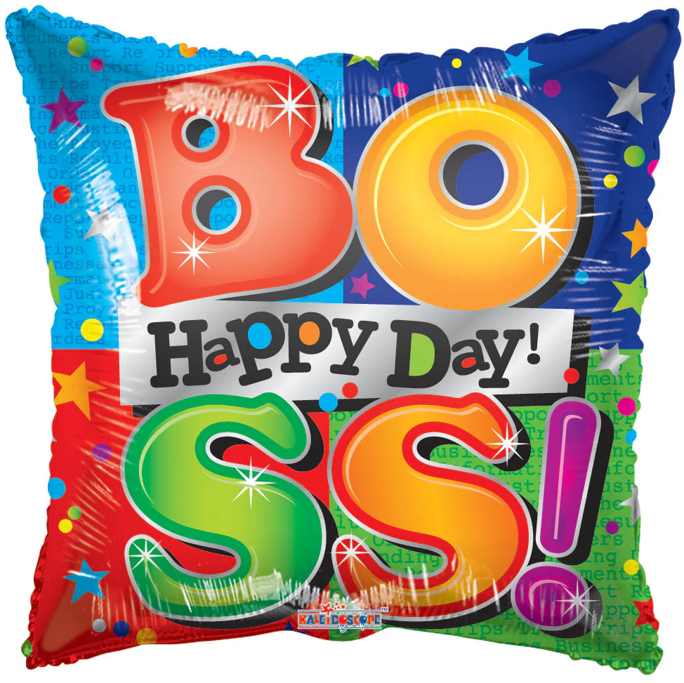 9" Airfill Only (Sticks Sold Separately) Happy Boss Day Multicolor Balloon