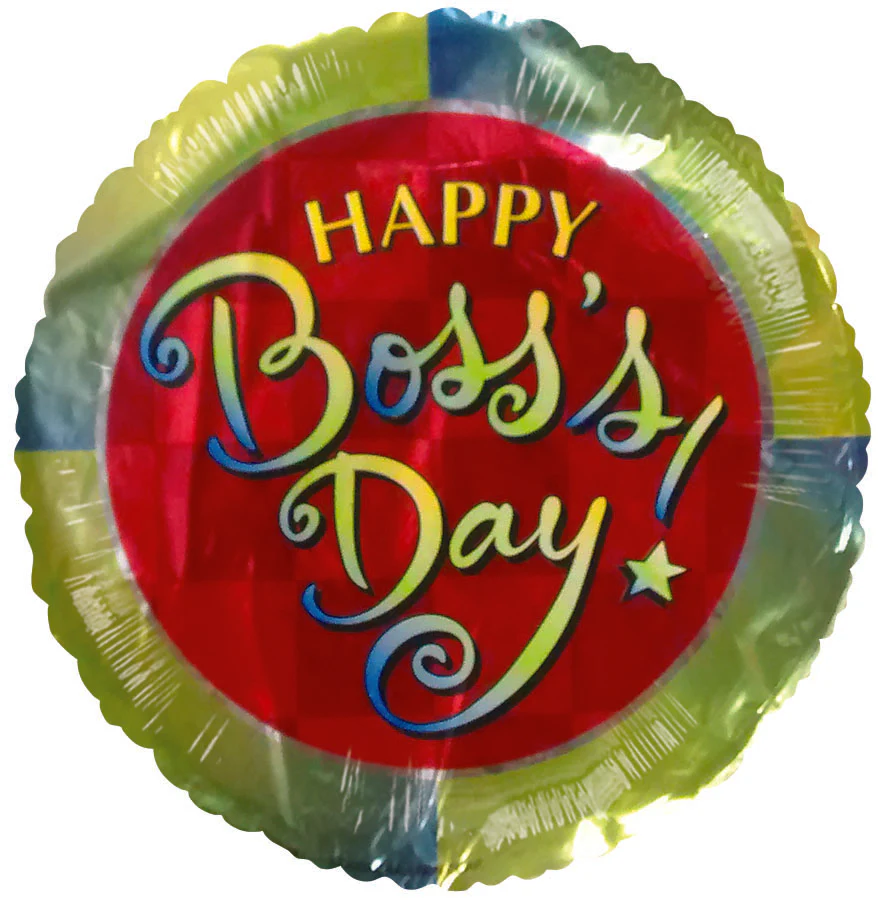 9" Airfill Only (Sticks Sold Separately) Happy Boss's Day Red Squares Balloon