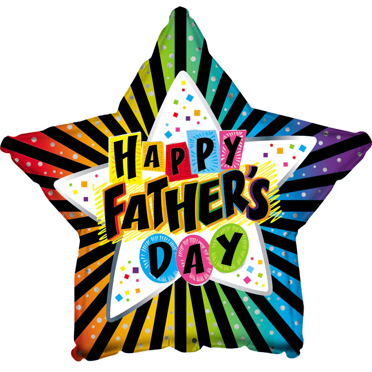 9" Airfill Only (Sticks Sold Separately) Happy Father's Day Rainbow Foil Balloon
