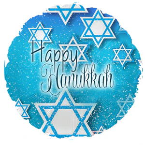 9" Airfill Only (Sticks Sold Separately) Happy Hanukkah Foil Balloon