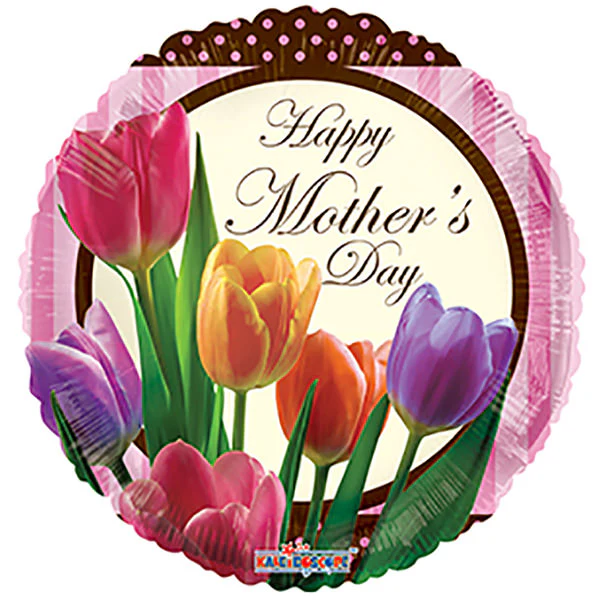 9" Airfill Only (Sticks Sold Separately) Happy Mother's Day Bunch Of Tulips Balloon