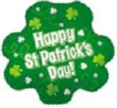 9" Airfill Only (Sticks Sold Separately) Happy St. Patrick's Day Clover Balloon