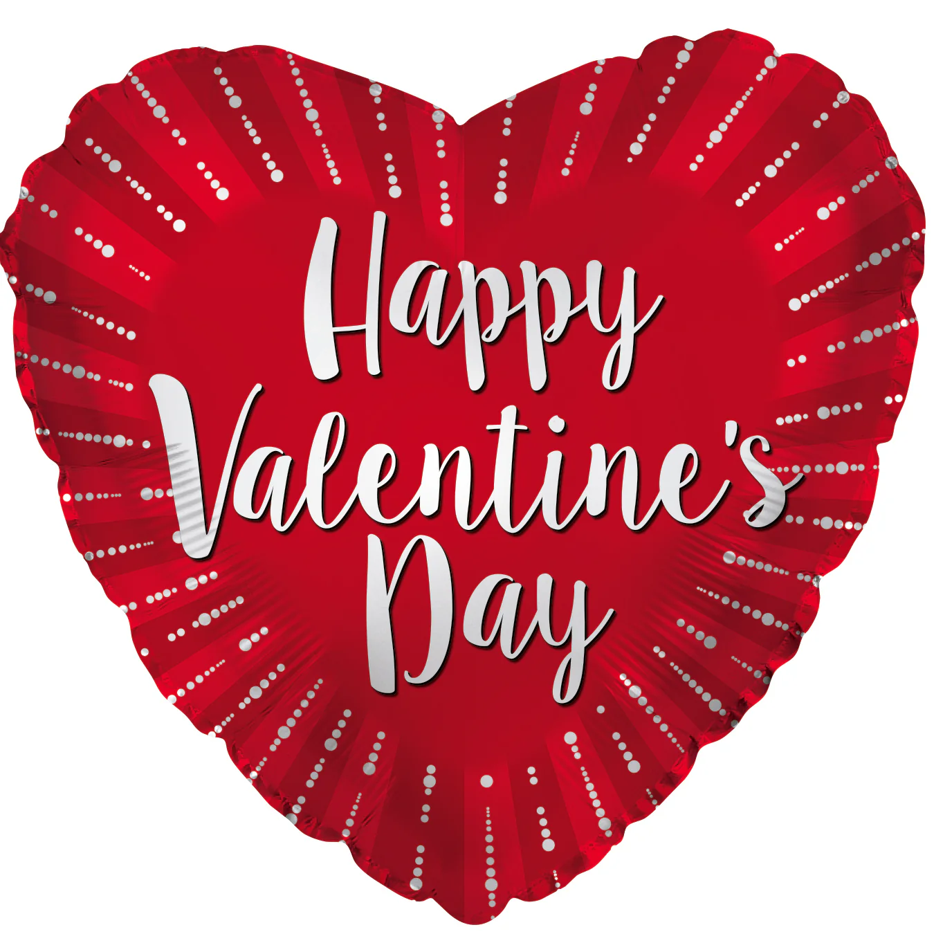 9" Airfill Only (Sticks Sold Separately) Happy Valentine's Day Bursting Heart Foil Balloon