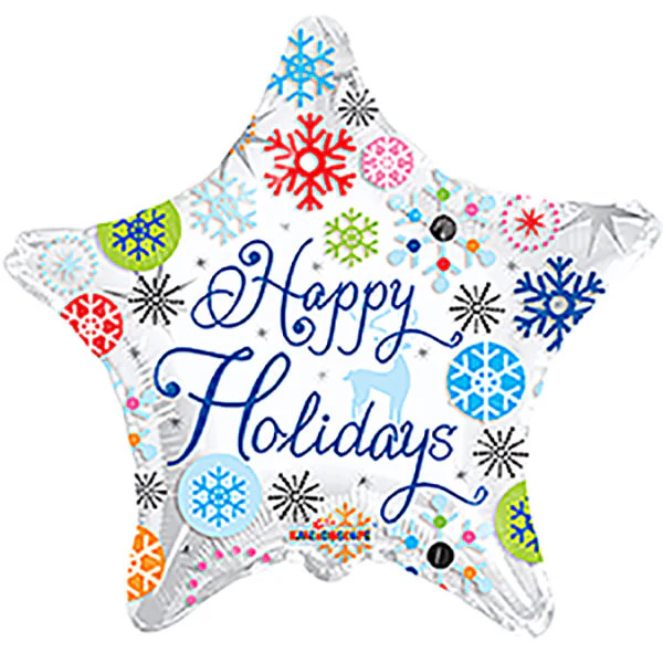 9" Airfill Only (Sticks Sold Separately) Holidays Snowflakes Balloon