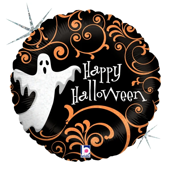 9" Airfill Only (Sticks Sold Separately) Holographic Balloon Ghostly Filigree