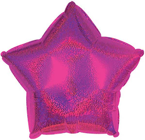 9" Airfill Only (Sticks Sold Separately) Hot Pink Star Dazzeloon Balloon
