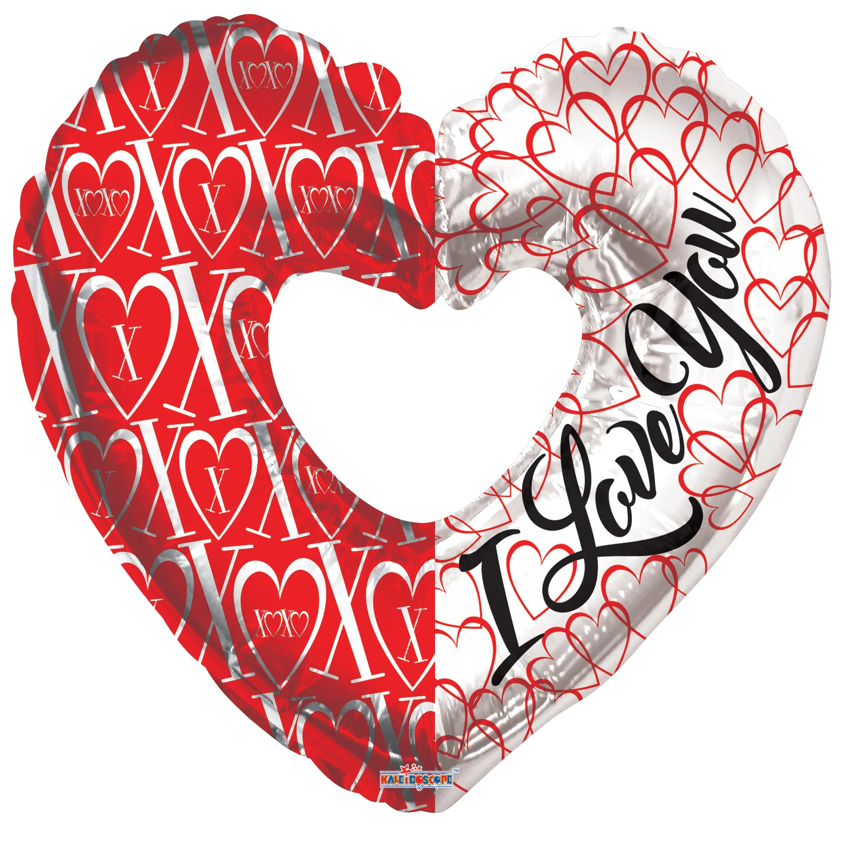 9" Airfill Only (Sticks Sold Separately) I Love You & Xoxo Heart Shape Foil Balloon