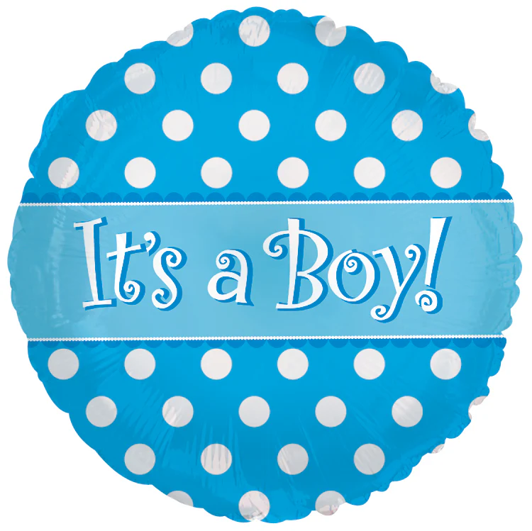 9" Airfill Only (Sticks Sold Separately) Its A Boy Dots Balloon