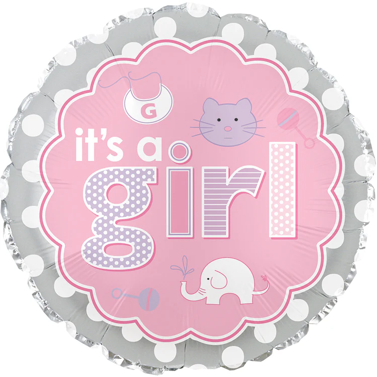 9" Airfill Only (Sticks Sold Separately) Its A Girl Baby Icons Balloon