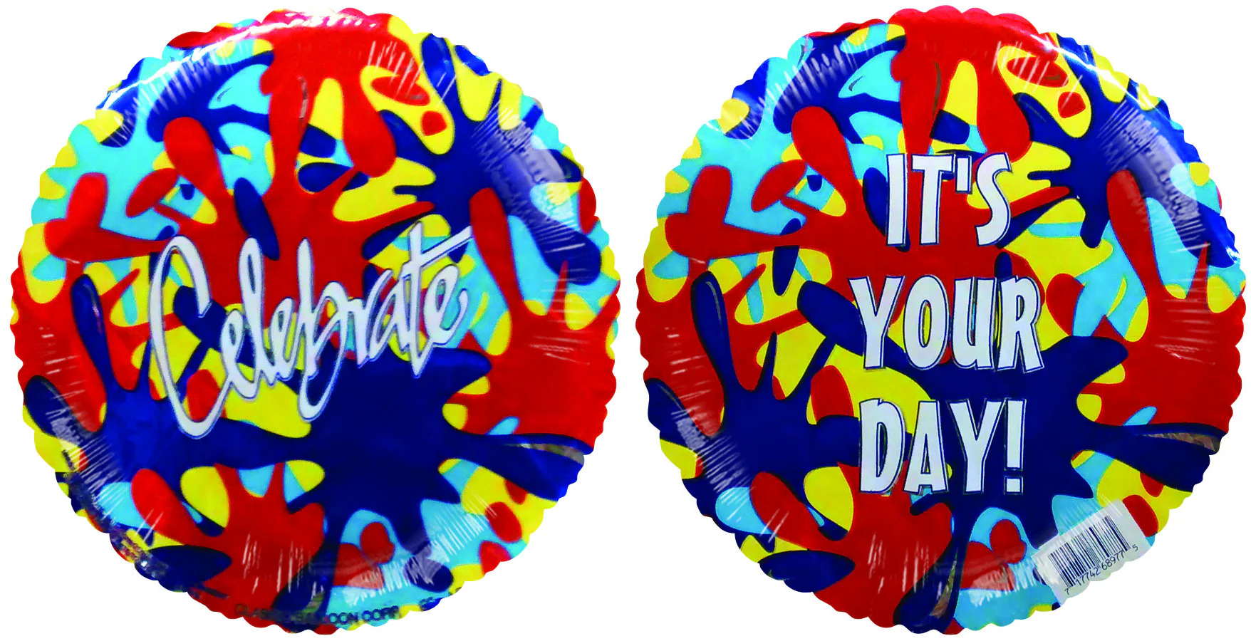 9" Airfill Only (Sticks Sold Separately) It's your Day! Celebrate Colour Splash Balloon