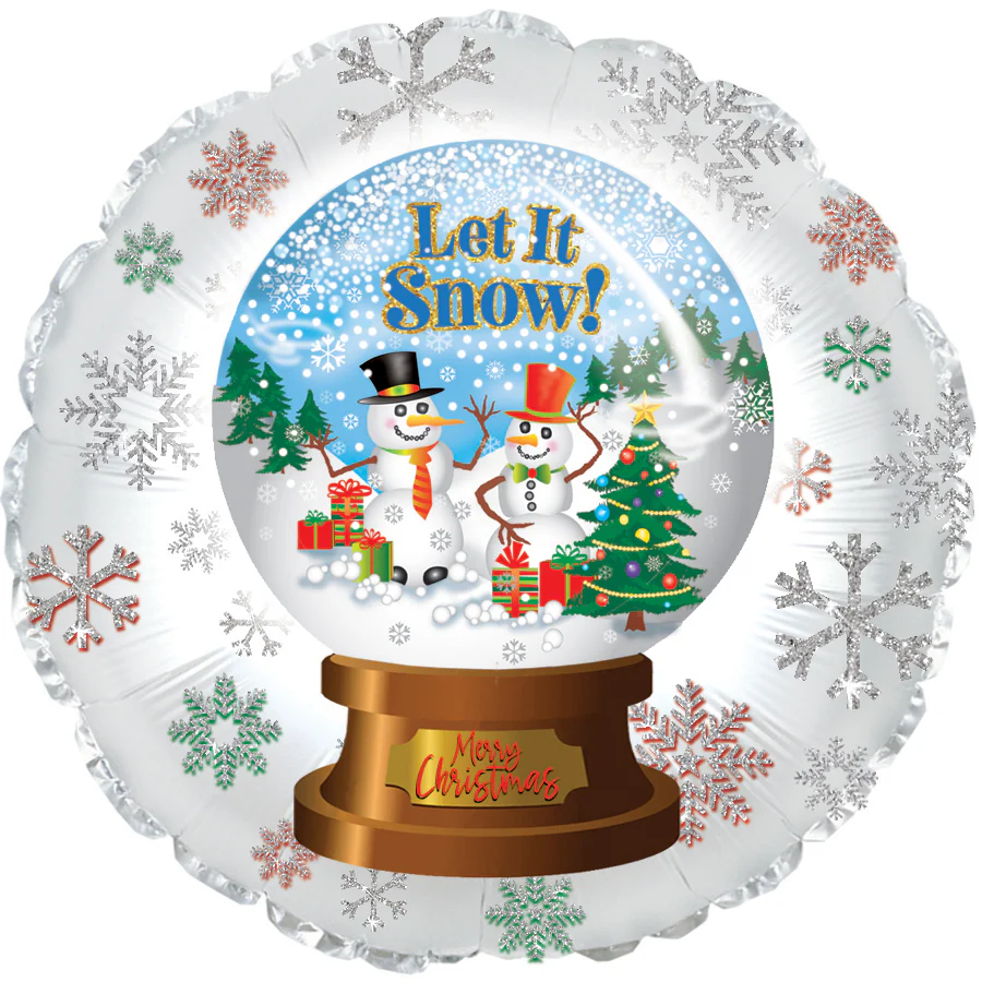 9" Airfill Only (Sticks Sold Separately) Let It Snow Globe Foil Balloon