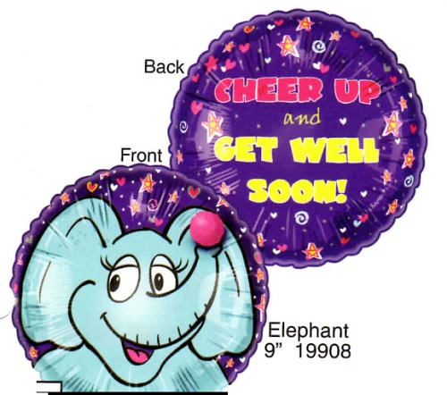 9" Airfill Only (Sticks Sold Separately) Lil' Fuzzies Elephant balloon (No Fuzzy)