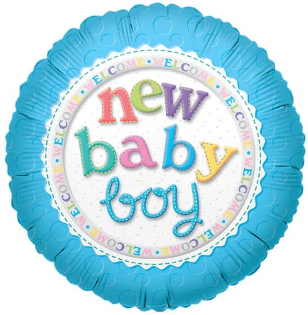 9" Airfill Only (Sticks Sold Separately) New Baby Boy Balloon