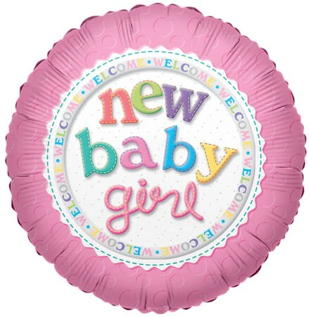 9" Airfill Only (Sticks Sold Separately) New Baby Girl Balloon
