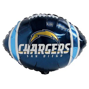 9" Airfill Only (Sticks Sold Separately) NFL Football Balloon San Diego Chargers