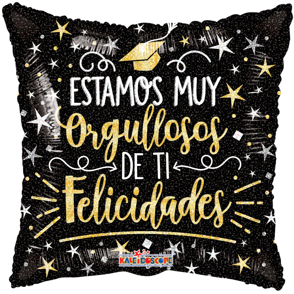 9" Airfill Only (Sticks Sold Separately) Orgullos De Ti Graduado Foil Balloon