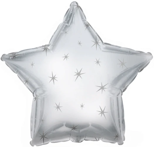 9" Airfill Only (Sticks Sold Separately) Platinum Sparkle Star Foil Balloon