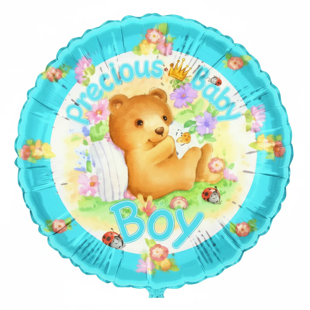 9" Airfill Only (Sticks Sold Separately) Precious Baby Boy Bear Balloon