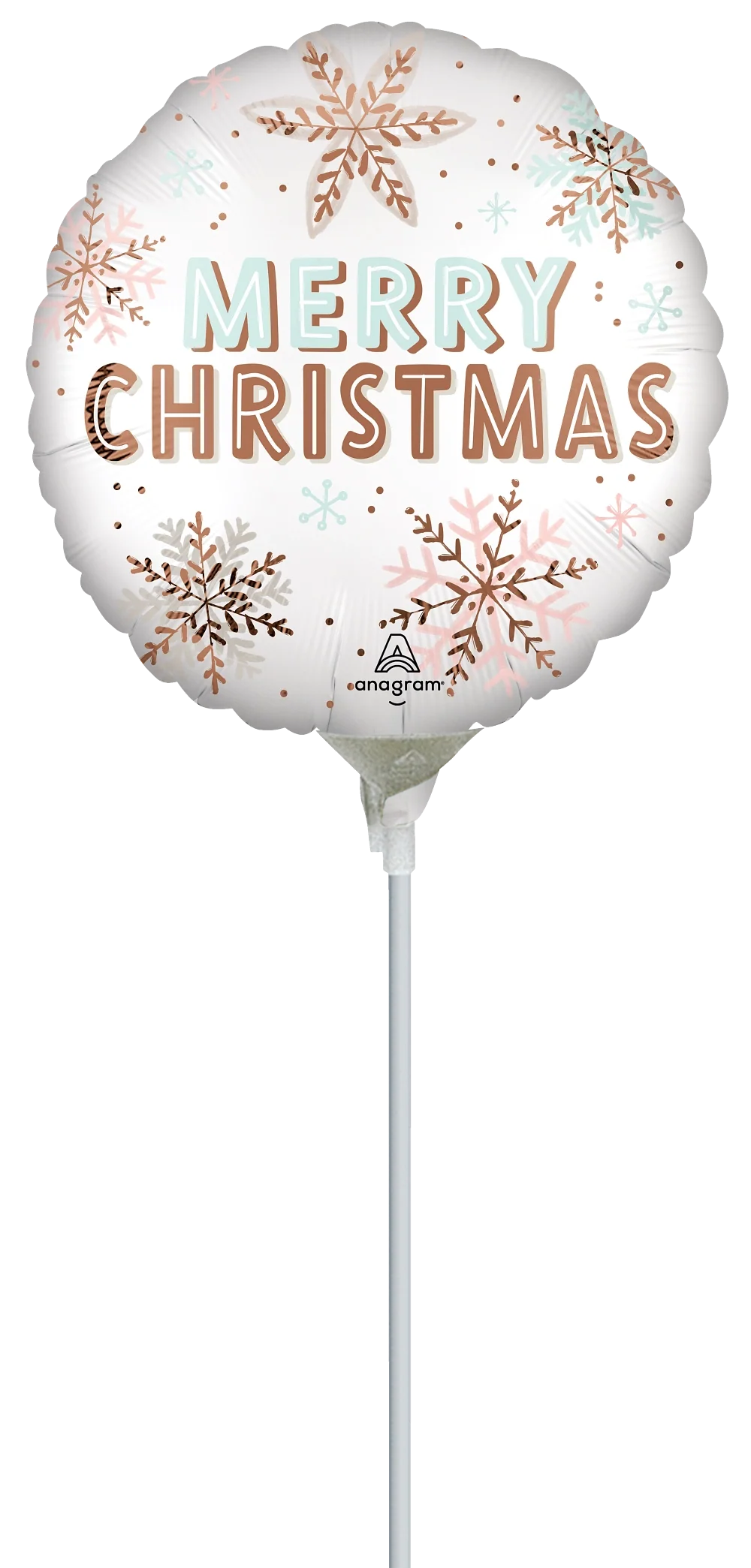 9" Airfill Only (Sticks Sold Separately) Satin Christmas Winter Wonderland Foil Balloon