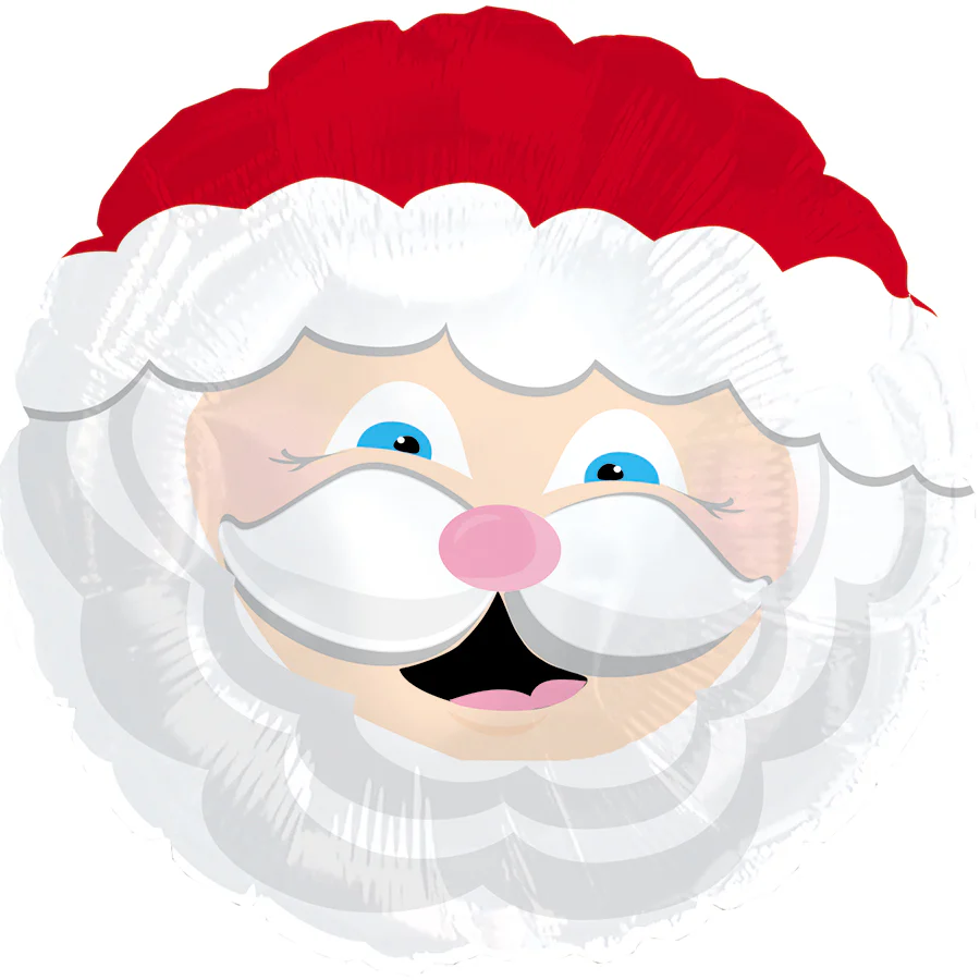 9" Airfill Only (Sticks Sold Separately) Smiling Santa With Self Sealing Valve Balloon