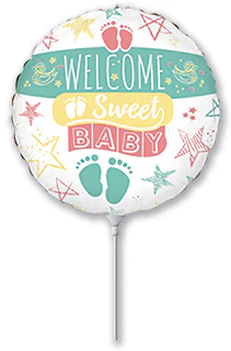 9" Airfill Only (Sticks Sold Separately) Sweet Baby Mini Foil Balloon