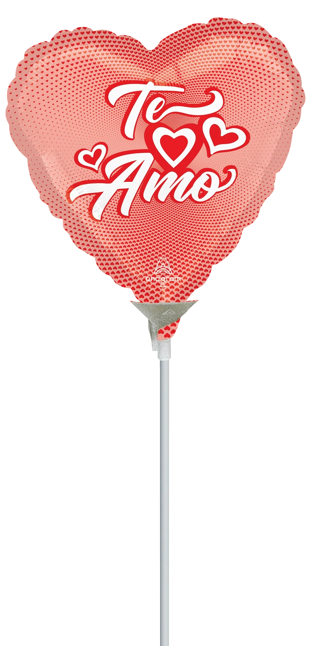 9" Airfill Only (Sticks Sold Separately) Te Amo Corazones (Spanish) Foil Balloon