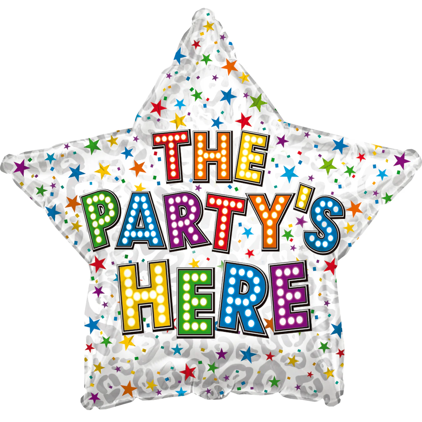 9" Airfill Only (Sticks Sold Separately) The Party's Here Bright Bulbs Foil Balloon