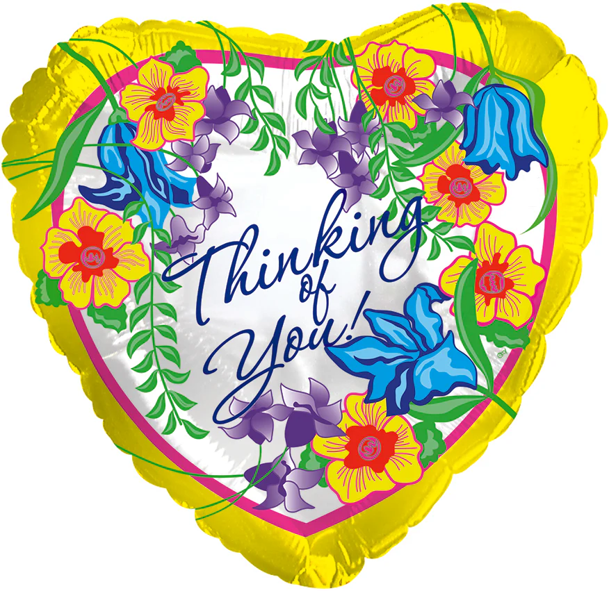 9" Airfill Only (Sticks Sold Separately) Thinking of You Floral Balloon