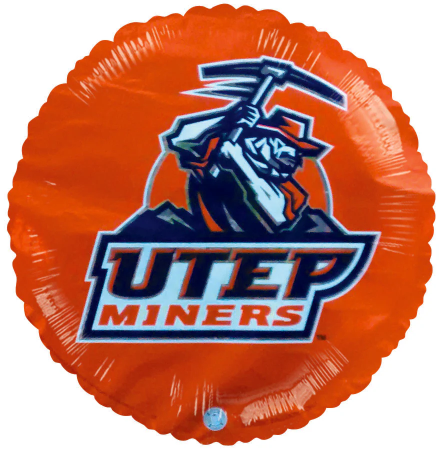 9" Airfill Only (Sticks Sold Separately) UTEP Miners Logo Football Orange Balloon Collegiate