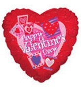 9" Airfill Only (Sticks Sold Separately) Valentine's Day Heart Pictures Balloon